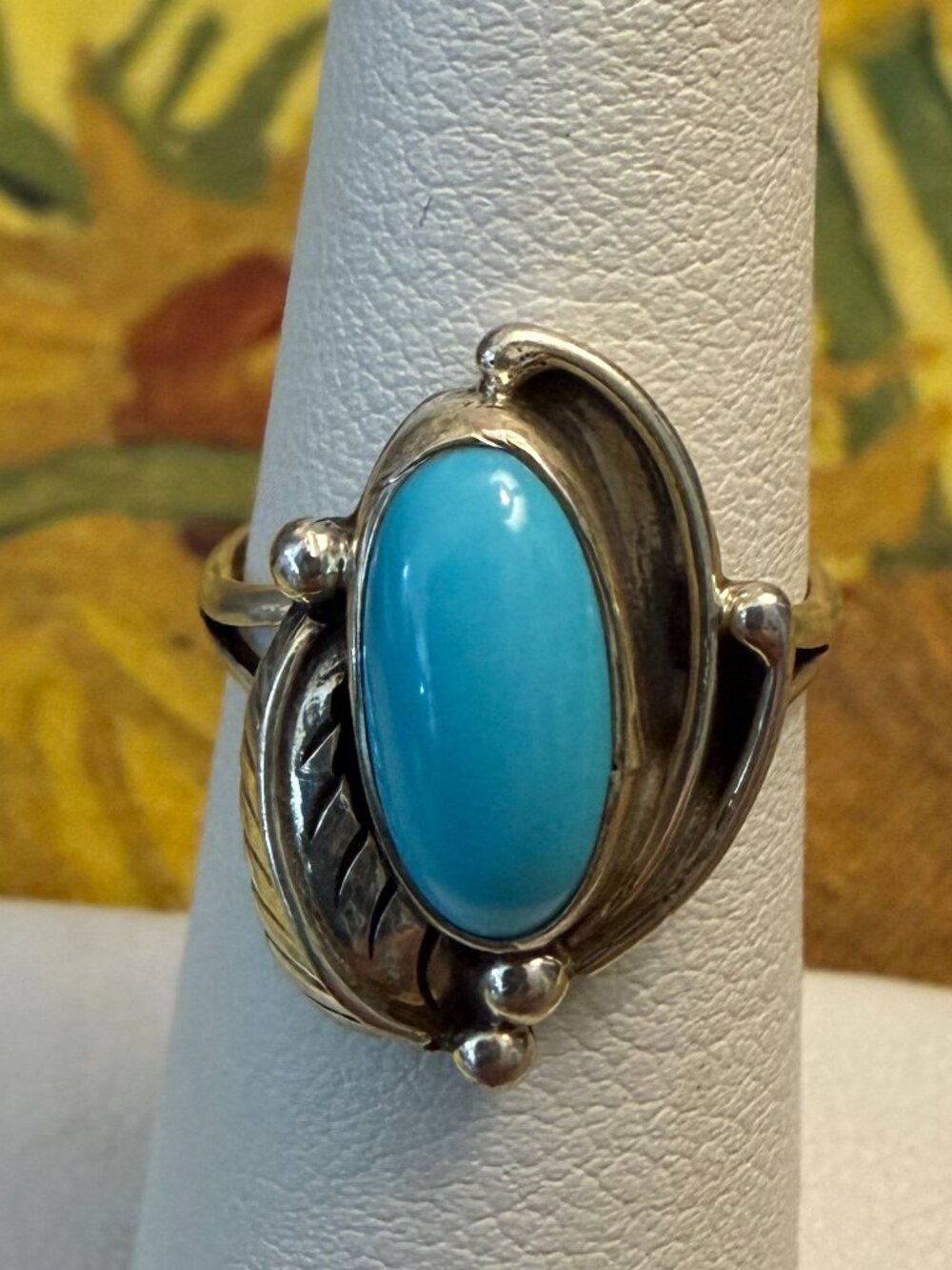 Vintage oval turquoise ring
